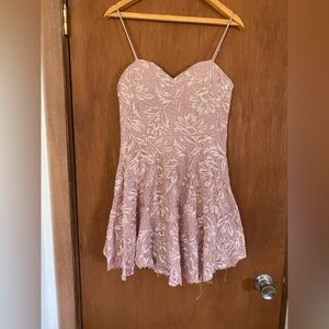 Windsor Greyish Pink Lace Spaghetti Strap Dress 6